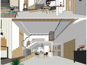 复式住宅su模型设计图下载 图片57.44MB 家装模型库 室内模型